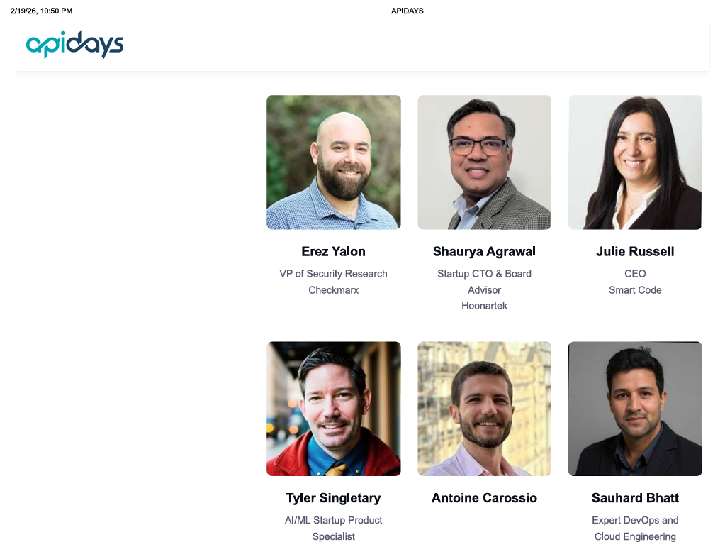 APIDays 2026 speaker lineup